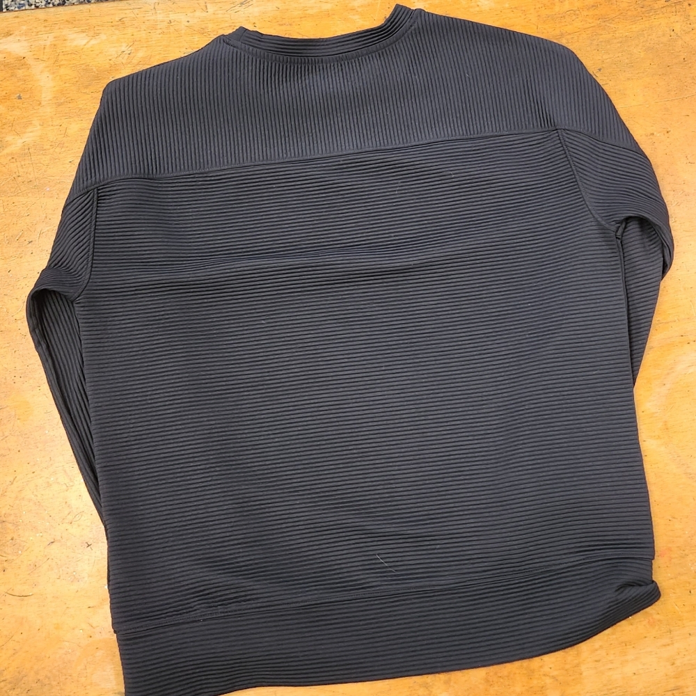 GAP Blue Crew Neck Stretchy Sweater with Seam Detail - Picture 6 of 6